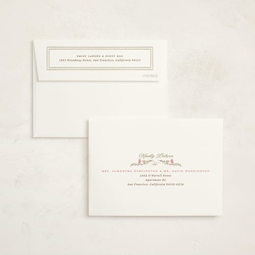 This is a versailles baby shower thank you cards with foil pressed by Claudia Orengo called victorian printing on strathmore in standard