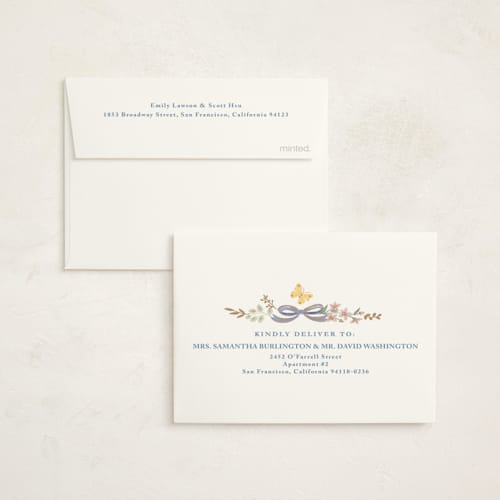 This is a sky baby shower thank you cards with foil pressed by Petra Kern called baby flora printing on strathmore in standard
