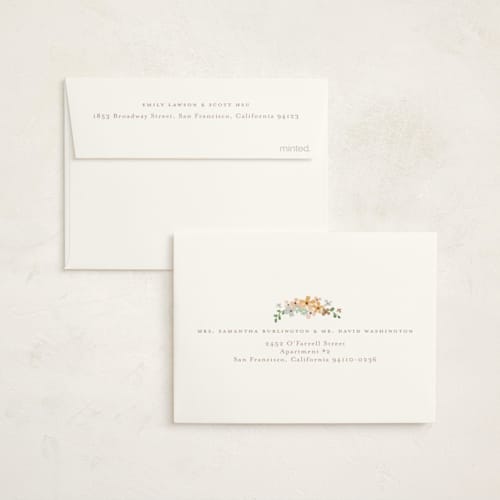 This is a honey baby shower thank you cards with foil pressed by Jennifer Wick called petite baby blocks printing on strathmore in standard