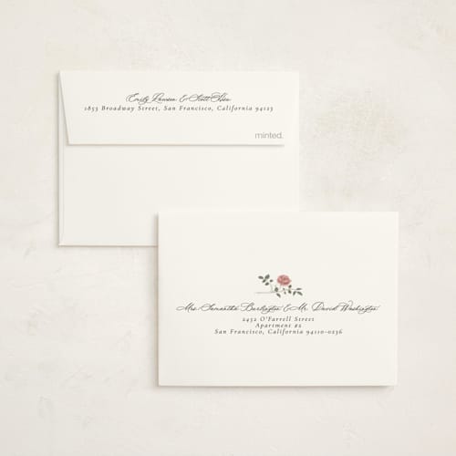 This is a antique sky baby shower thank you cards with foil pressed by Ana de Sousa called parisian roses printing on strathmore in standard