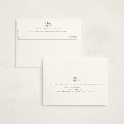 This is a powder baby shower thank you cards with foil pressed by Erin L. Wilson called newport summer printing on strathmore in standard