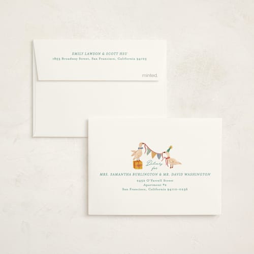 This is a lemonade baby shower thank you cards with foil pressed by Julie Murray called honk for baby! printing on strathmore in standard