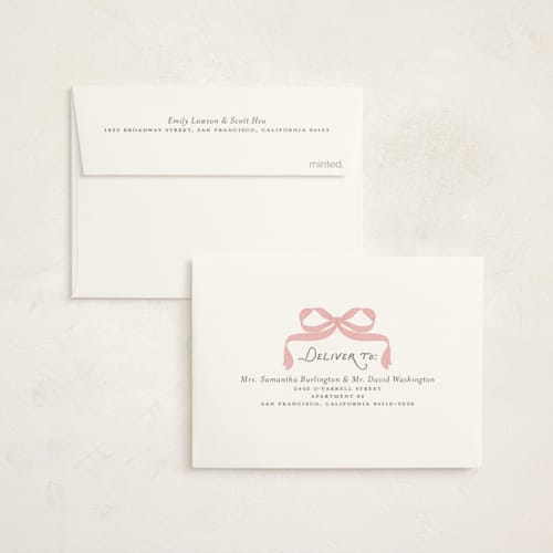 This is a blush baby shower thank you cards with foil pressed by Itsy Belle Studio called fia printing on strathmore in standard
