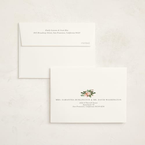 This is a mint baby shower thank you cards with foil pressed by Juliana Zimmermann called love and flowers printing on strathmore in standard