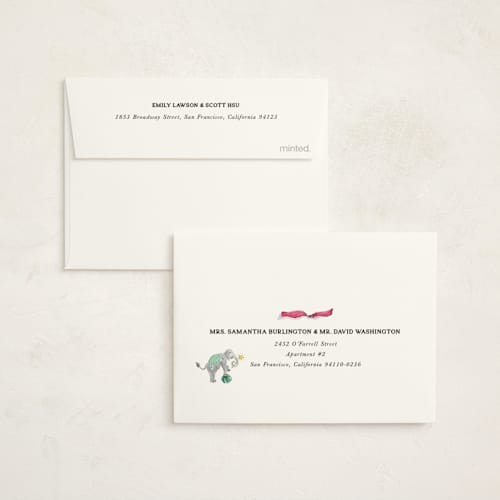 This is a celestial baby shower thank you cards with standard by Jill Delavan called favorite things printing on strathmore in standard