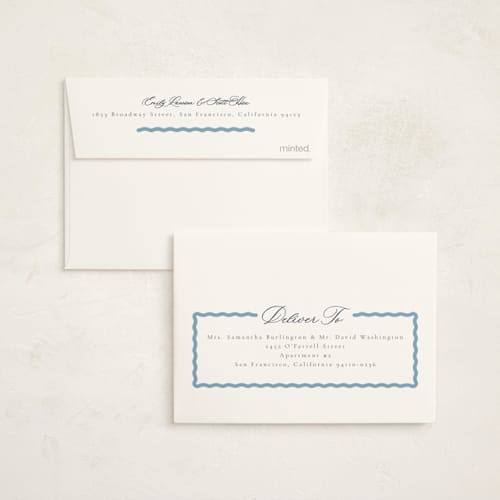 This is a forest baby shower thank you cards with standard by Jen Owens called wavy stripe printing on strathmore in standard