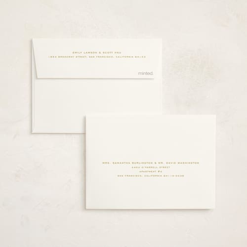 This is a mustard baby shower thank you cards with standard by Sierra Lee called flora printing on strathmore in standard
