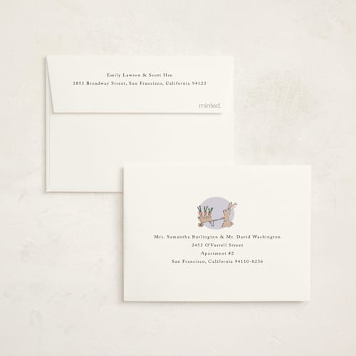 This is a icing baby shower thank you cards with standard by samovilka called rabbitandflowers printing on strathmore in standard