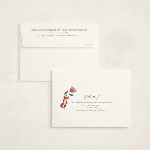 This is a rose baby shower thank you cards with standard by Vivian Yiwing called love is in the air printing on strathmore in standard