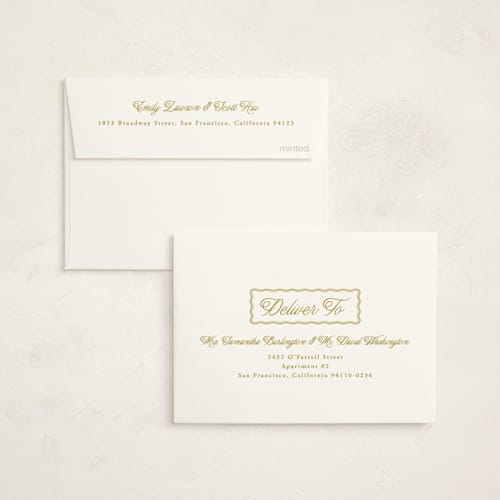 This is a lemonade baby shower thank you cards with standard by Brianne Larsen called scalloped gingham printing on strathmore in standard