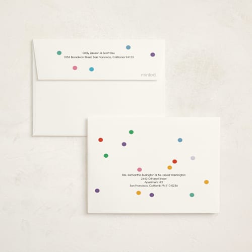 This is a cream baby shower thank you cards with standard by Harriet Richter called elephant parade printing on strathmore in standard