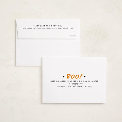 This is a cauldron halloween party invitations cards with standard by Heather Schertzer called faboolous printing on recycled smooth signature in petite