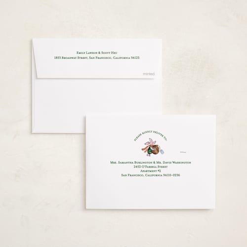 This is a christopher robin holiday photo cards with standard by Sarah Knight called hundred aker wreath printing on recycled smooth signature in standard