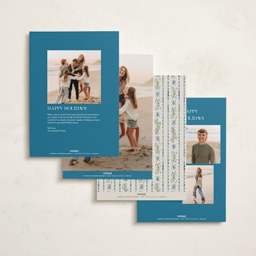 This is a blue jay holiday photo cards with standard by Paper Sun Studio called christmas gift printing on recycled smooth signature in standard