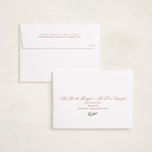 This is a poinsettia holiday photo cards with standard by Amy Kross called new happy place printing on recycled smooth signature in standard