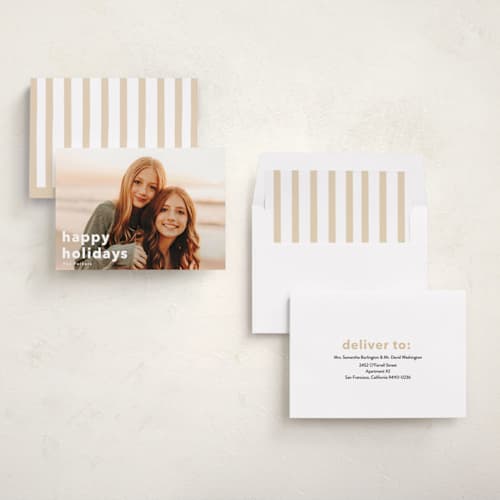 This is a cotton holiday photo cards with standard by Angela Thompson called holiday fun! printing on recycled smooth signature in standard