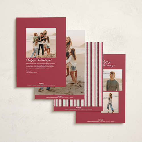This is a berry holiday photo cards with standard by Leia Matt called woodland papercut printing on recycled smooth signature in standard