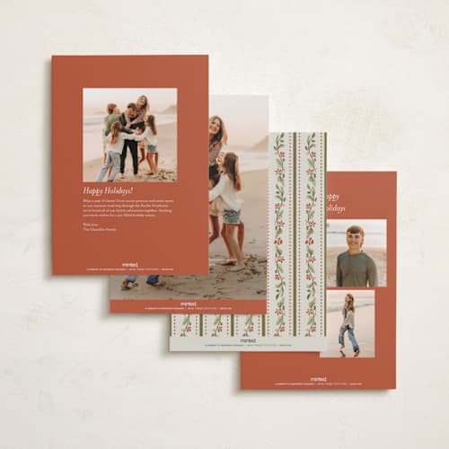 This is a persimmon holiday photo cards with standard by Chris Griffith called holiday frame printing on recycled smooth signature in standard