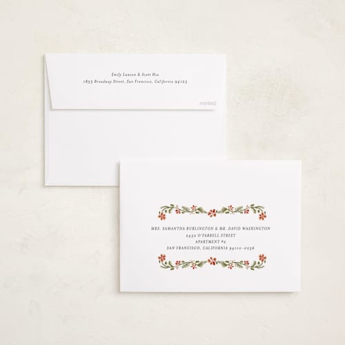 This is a persimmon holiday photo cards with standard by Chris Griffith called holiday frame printing on recycled smooth signature in standard
