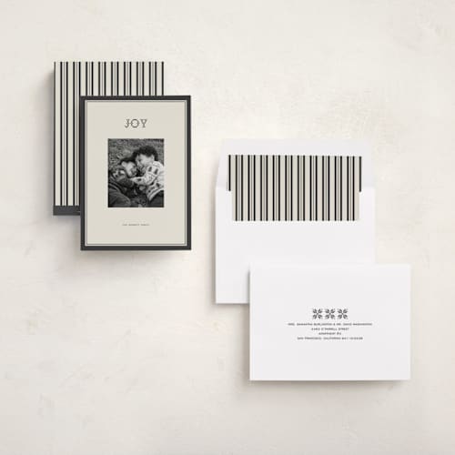 This is a coal holiday photo cards with standard by Kelly Watkins called murphy printing on recycled smooth signature in standard