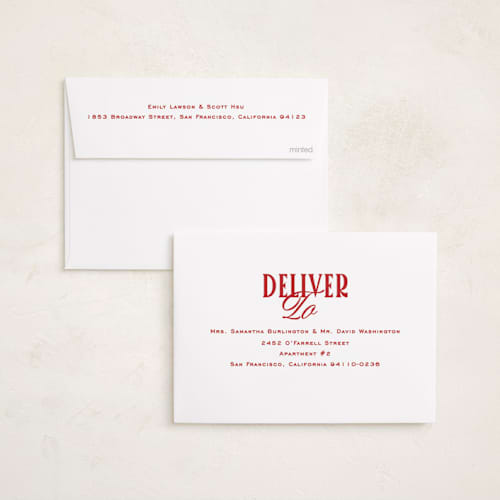 This is a stocking holiday photo cards with standard by Creo Study called modern classic printing on recycled smooth signature in standard