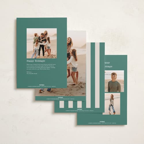This is a evergreen holiday photo cards with standard by Kristie Kern called the crew printing on recycled smooth signature in standard