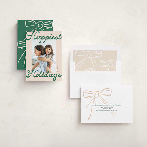This is a lagoon holiday photo cards with standard by Phrosné Barwood called chappies printing on recycled smooth signature in standard