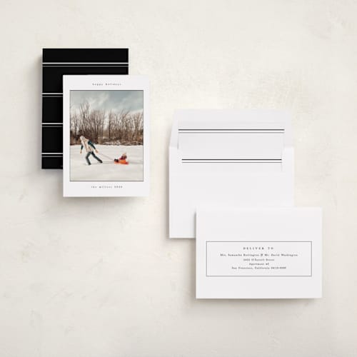This is a snow holiday photo cards with standard by Nicole Walsh called typewriter printing on recycled smooth signature in standard