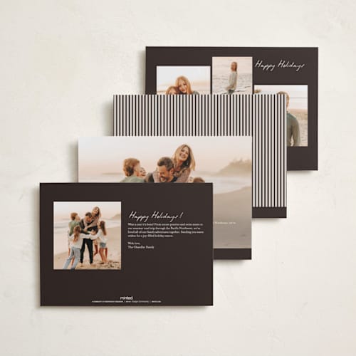 This is a coal holiday photo cards with standard by Pixel and Hank called reverie printing on recycled smooth signature in standard