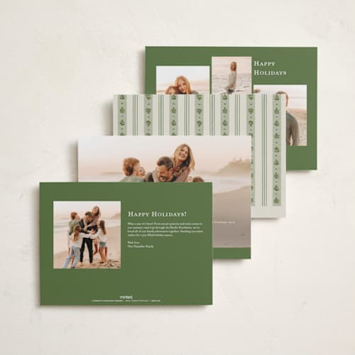 This is a pine holiday photo cards with standard by Amy Kross called brigham printing on recycled smooth signature in standard