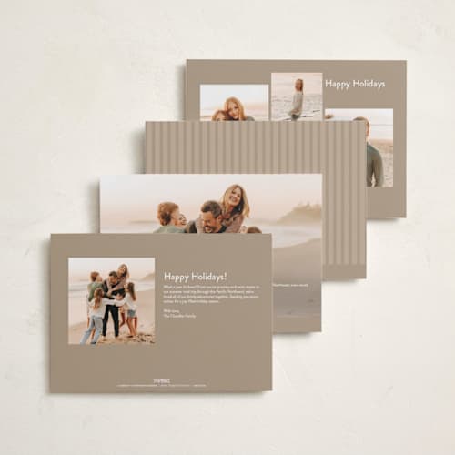 This is a gingerbread holiday photo cards with standard by JoAnn Jinks called modern border printing on recycled smooth signature in standard
