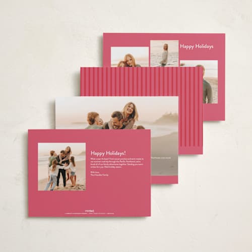 This is a berry holiday photo cards with standard by JoAnn Jinks called modern border printing on recycled smooth signature in standard