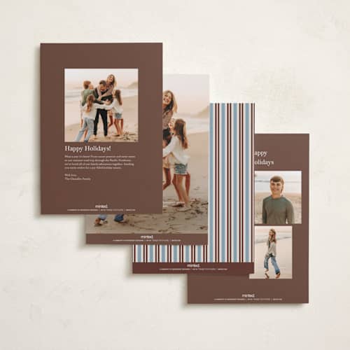 This is a rust holiday photo cards with standard by Snow and Ivy called castello printing on recycled smooth signature in standard