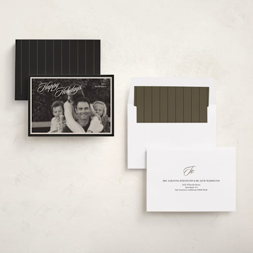 This is a inkwell holiday photo cards with standard by Ani Somi called classic portrait printing on recycled smooth signature in standard