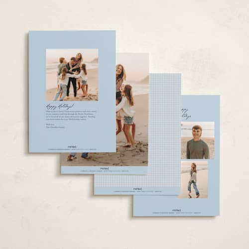 This is a sky holiday photo cards with standard by Tamara Hilje called coastal gingham printing on recycled smooth signature in standard