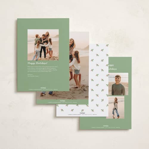 This is a snow holiday photo cards with standard by Nicole Walsh called foliage frame printing on recycled smooth signature in standard