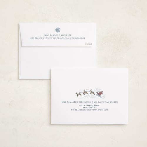 This is a ocean holiday photo cards with standard by Paper Sun Studio called santa's map printing on recycled smooth signature in standard