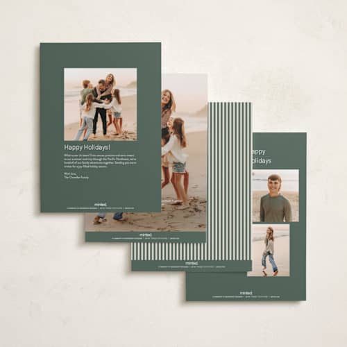 This is a candy apple holiday photo cards with standard by Chris Griffith called holiday trend printing on recycled smooth signature in standard