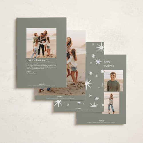 This is a snow holiday photo cards with standard by Wildfield Paper Co called twinkle! printing on recycled smooth signature in standard