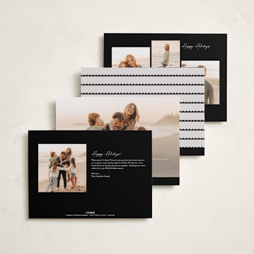 This is a ivory holiday photo cards with standard by Amy Payne called stamp collection printing on recycled smooth signature in standard