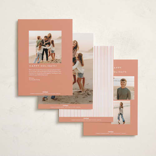 This is a sage holiday photo cards with standard by Eve Schultz called tossed printing on recycled smooth signature in standard