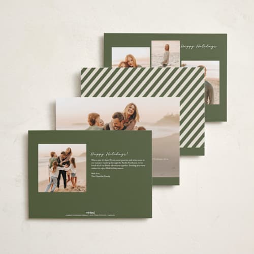 This is a forest holiday photo cards with standard by Roxy Cervantes called mostly good printing on recycled smooth signature in standard