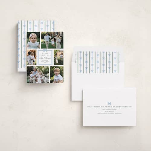 This is a frost holiday photo cards with standard by Alston Foster called the best gifts printing on recycled smooth signature in standard