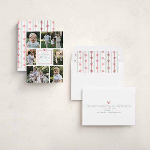 This is a holly jolly holiday photo cards with standard by Alston Foster called the best gifts printing on recycled smooth signature in standard