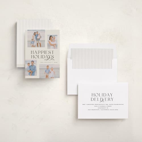 This is a cookies & cream holiday photo cards with standard by Carolyn Nicks called signed with love printing on recycled smooth signature in standard