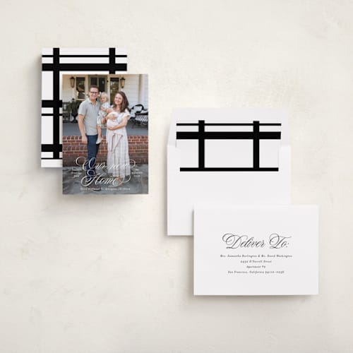 This is a snow holiday photo cards with standard by Blustery August called abode printing on recycled smooth signature in standard