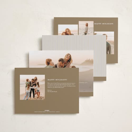 This is a caramel holiday photo cards with standard by Kristie Kern called the essence printing on recycled smooth signature in standard