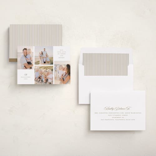 This is a caramel holiday photo cards with standard by Kristie Kern called the essence printing on recycled smooth signature in standard