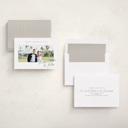 This is a snow holiday photo cards with standard by Orasie called merriest together printing on recycled smooth signature in standard
