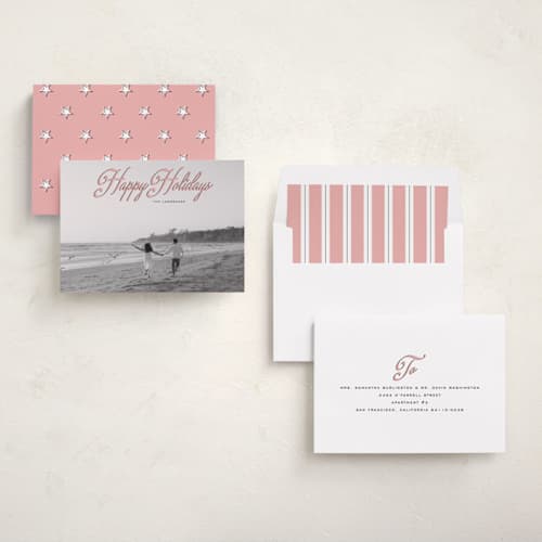 This is a gumdrop holiday photo cards with standard by Ekko Studio called old hollywood printing on recycled smooth signature in standard